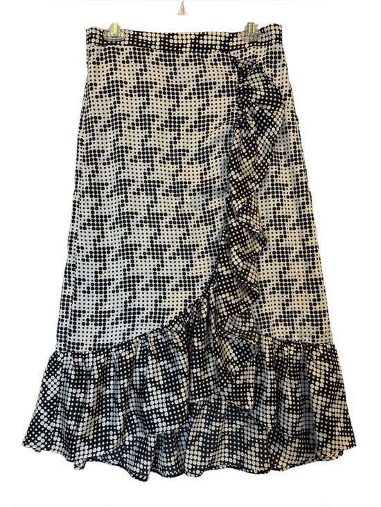 Source Unknown Dresses & Skirts - Womens Black & Cream Polka Dot Ruffle Midi Skirt. Size Large